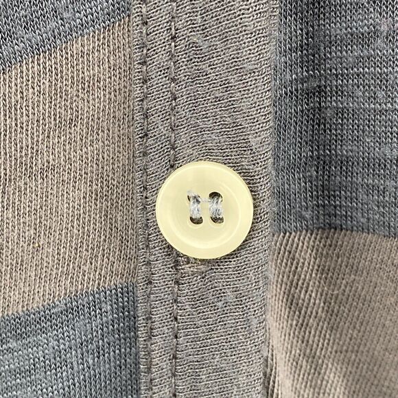 SPLENDID Cardigan L Striped V-Neck Button Front Long Sleeve Cotton Jersey Gray - Picture 4 of 11